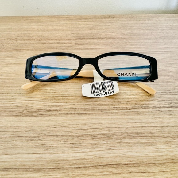 Very Rare Authentic Chanel 3122 c.943 53mm Black Beige Glasses Frames Italy - Picture 6 of 13